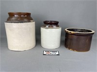 Stoneware Crock Pots and Bowl