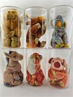6 Beanie Babies in Protective Cases