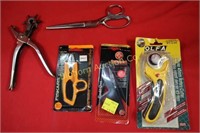 Pink Shears, Thread Clippers, Leather Punch,