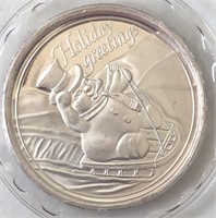 Holiday Greetings Silver Round 1oz .999 Silver