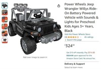 B3537 Power Wheels Jeep Wrangler for Kids