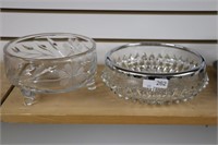 TWO GLASS FRUIT BOWLS