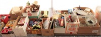 Table Lot of Household Items and Toys