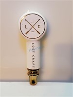 LOST CRAFT WHITE BEER TAP HANDLE 6.5"
