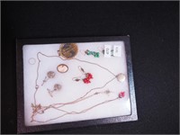 Group of jewelry including coral pendant