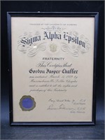 Vintage Fraternity Certificate
