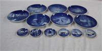 Copenhagen porcelain collector plates, seven