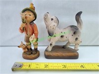 Anri Ferrandiz 3" Edelweiss Flowers & 3" Dog