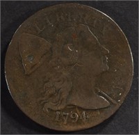 1794 LARGE CENT HEAD OF 1794 STRONG VF+