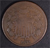 1871 2-CENT PIECE F/VF KEY DATE
