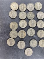 21 Silver War nickels: 1942-1945 all 30% silver