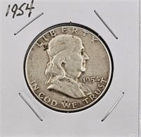 1954 U.S. Franklin Silver Half Dollar