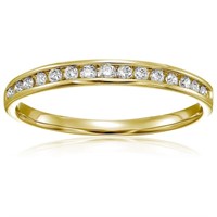 10K Yellow  Genuine Diamond Wedding Ring Band