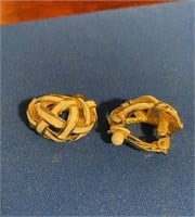 Vintage St. John Enamel Clip on Hoop Earrings