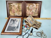 Tapestry panels, coins, medals, keys,