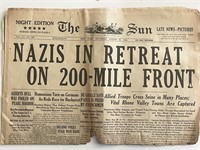 WWII 1944 The Sun Vintage Newspaper