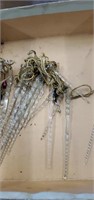 17 Vintage hand twisted?  Glass icicle ornaments