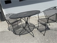 Metal patio Table with Two chairs