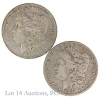 1891-O & S Silver Morgan Dollars (2)