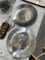 2 silver plate Plates