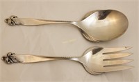 Pair Wallace Orchid Elegance Sterling Fork & Spoon