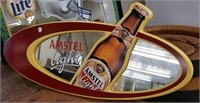 Amstel Light Beer Oval Mirrored Sign