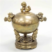 Oriental bronze covered sensor with base & foo