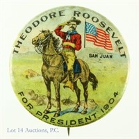 1904 Teddy Roosevelt For President Campaign Button
