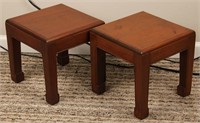 PAIR OF WOODEN JAPANESE PLANT STANDS