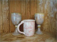 3 Piece Pottery Cups