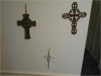 3 Wall Hanging Cross Art Pieces