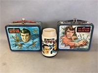 Pair of Six Million Dollar Man Metal Lunch Boxes