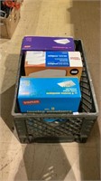 Large plastic crate with three boxes of