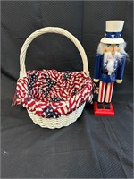 Uncle Sam Nutcracker and Holiday Basket