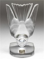 Lalique Crystal Pecking Sparrow Paperweight