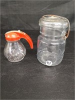 Quick Seal Jar &  VTG Sm. Red Syrup Bottle