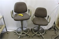 Pair of Ergonomic Rolling Office Chairs