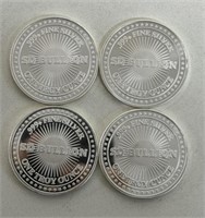 (4) 1oz SILVER SD BULLION COINS