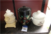 3 COOKIES JARS/CANISTERS (AS FOUND)