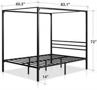 New Zinus Patricia Queen Size Canopy Platform Bed