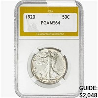 1920 Walking Liberty Half Dollar PGA MS64