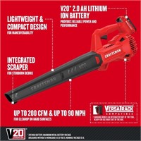 $79  CRAFTSMAN 20V Cordless Leaf Blower 2 Ah