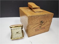 Vintage Shoe Box & Wesclox Alarm Clock +