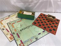Vintage cardboard  monopoly & chess boards