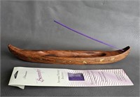 Wood & Brass Incense Burner w/Incense
