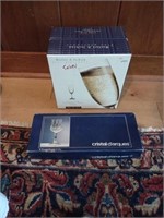 Sets of champagne flutes and Cristal Longchamp