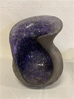 Amethyst Glass Ceramic Sculpture 12"x17”