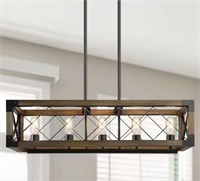 LNC Wood Kitchen Chandelier 5-Light Linear