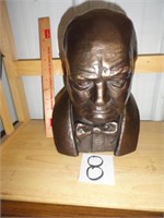 Winston Churchill Bronze bust-11" x 8" x 8"