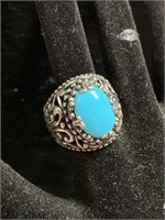STERLING & TURQUOISE RING - SZ 7